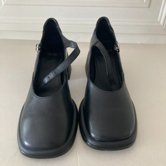 NWOT Vagabond Free People Ansie Mary Jane Black Leather Heels Sz 36 - Picture 5 of 8